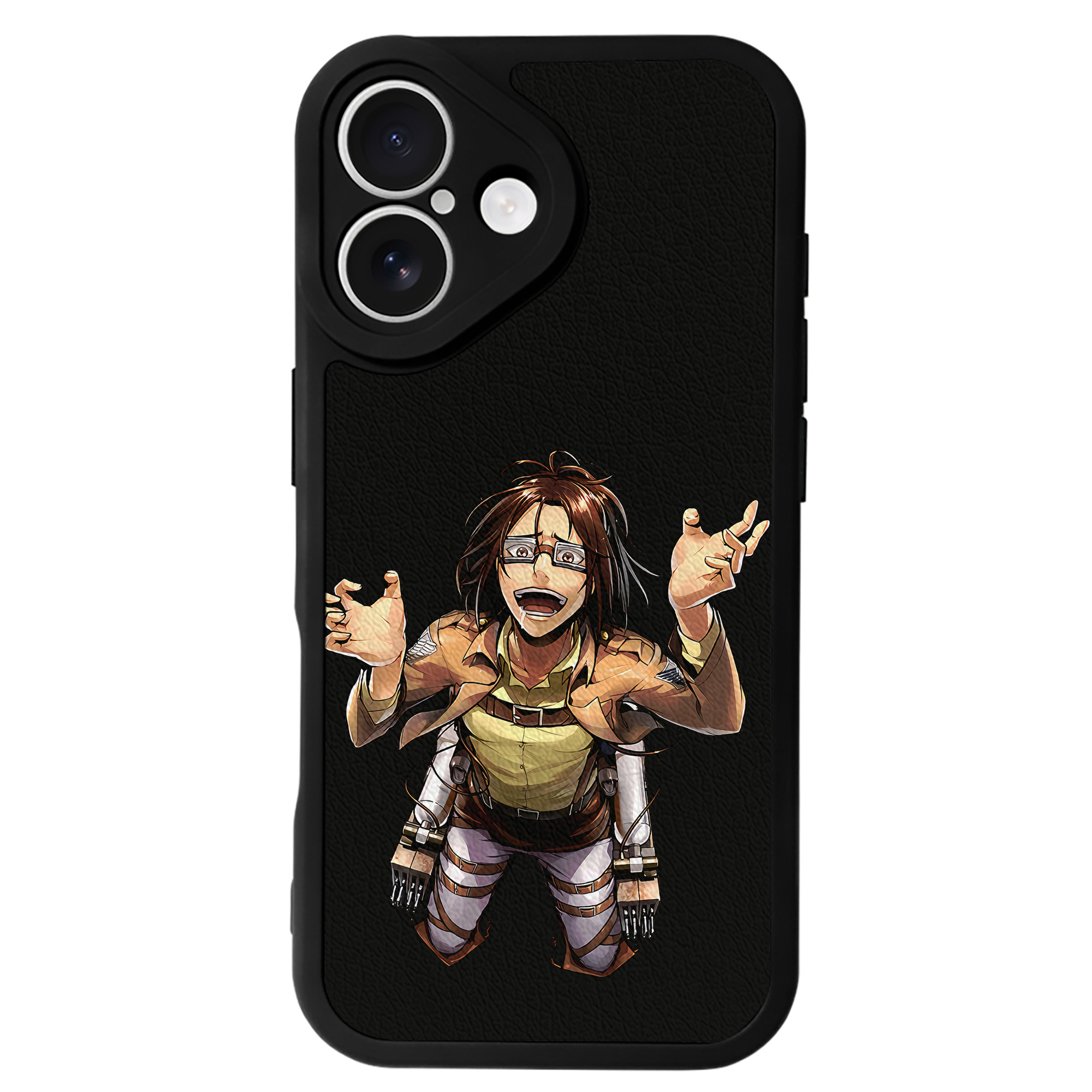 （画像用） 進撃の巨人 ハンジ·ゾエ Attack on Titan Hanji Zoe 【iPhone 16シリーズ対応】シリコンスマホケース（レザー調） 材質：シリコン
